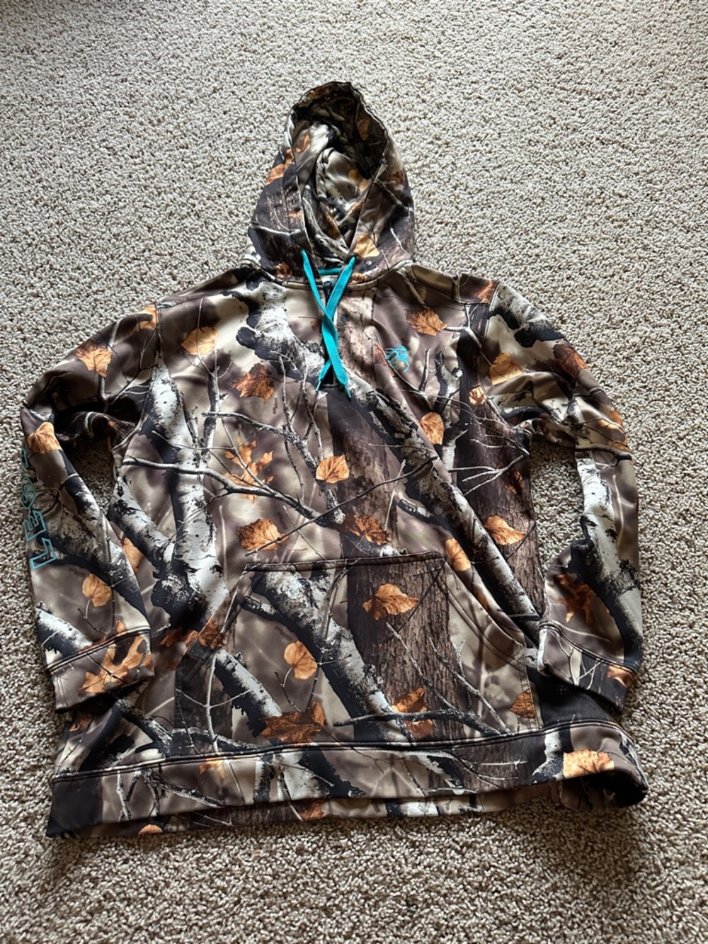 Legendary Whitetails Realtree Camo Hoodie with Teal Accents